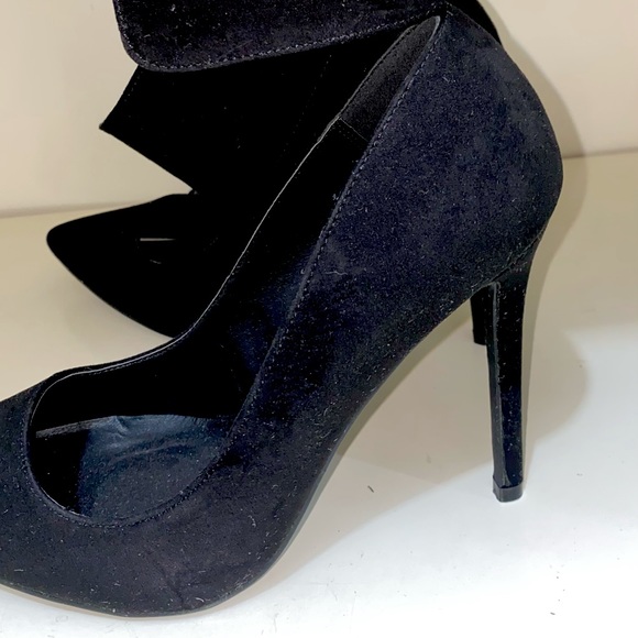 Missguided Black Lace Ankle Cuff Pumps New - Picture 6 of 6